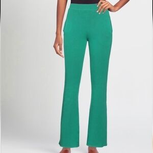 New Costes Amsterdam Green Ribbed flare pants high-waist, Sz XXL EU fit 12/14 US